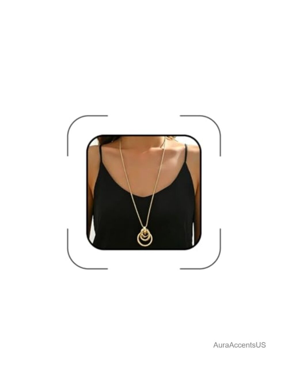 Long Pendant Necklace Women Chunky Knotted Geometric Statement Jewelry